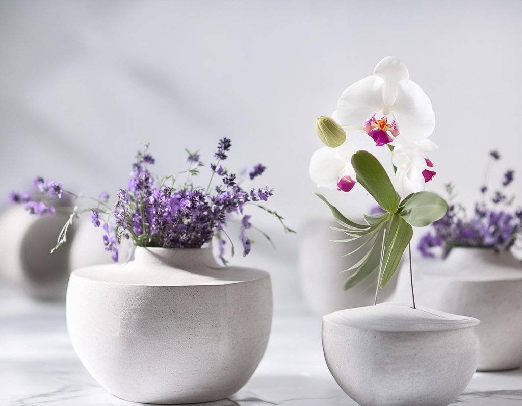 Lightweight concrete vases